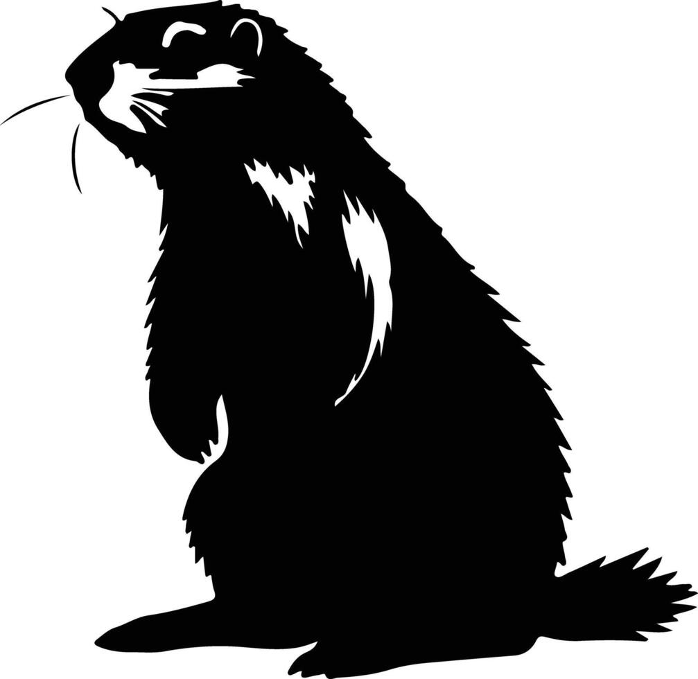 marmot black silhouette vector