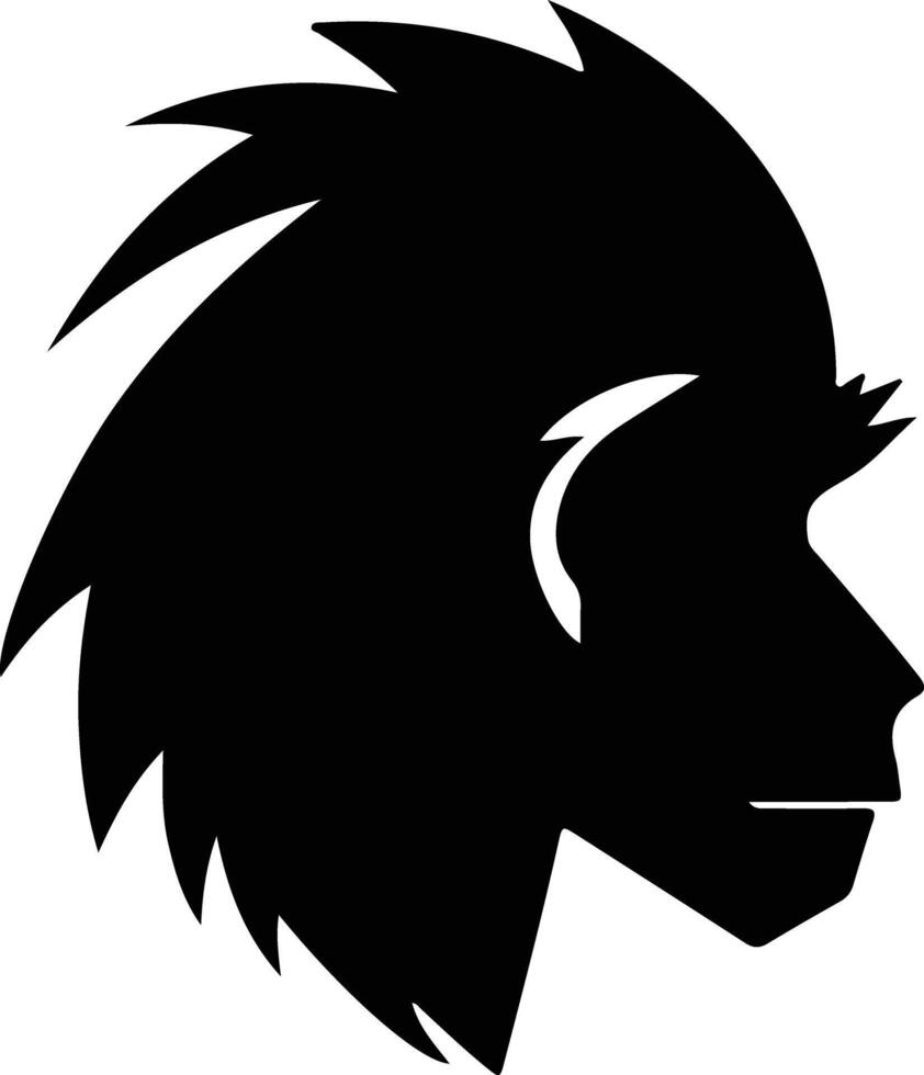 mandrill black silhouette vector