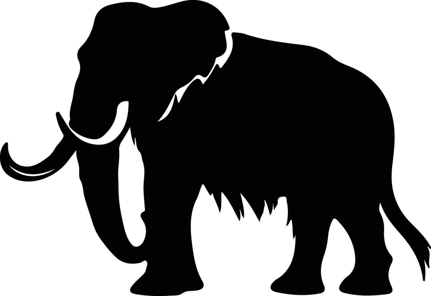 mastodon black silhouette vector