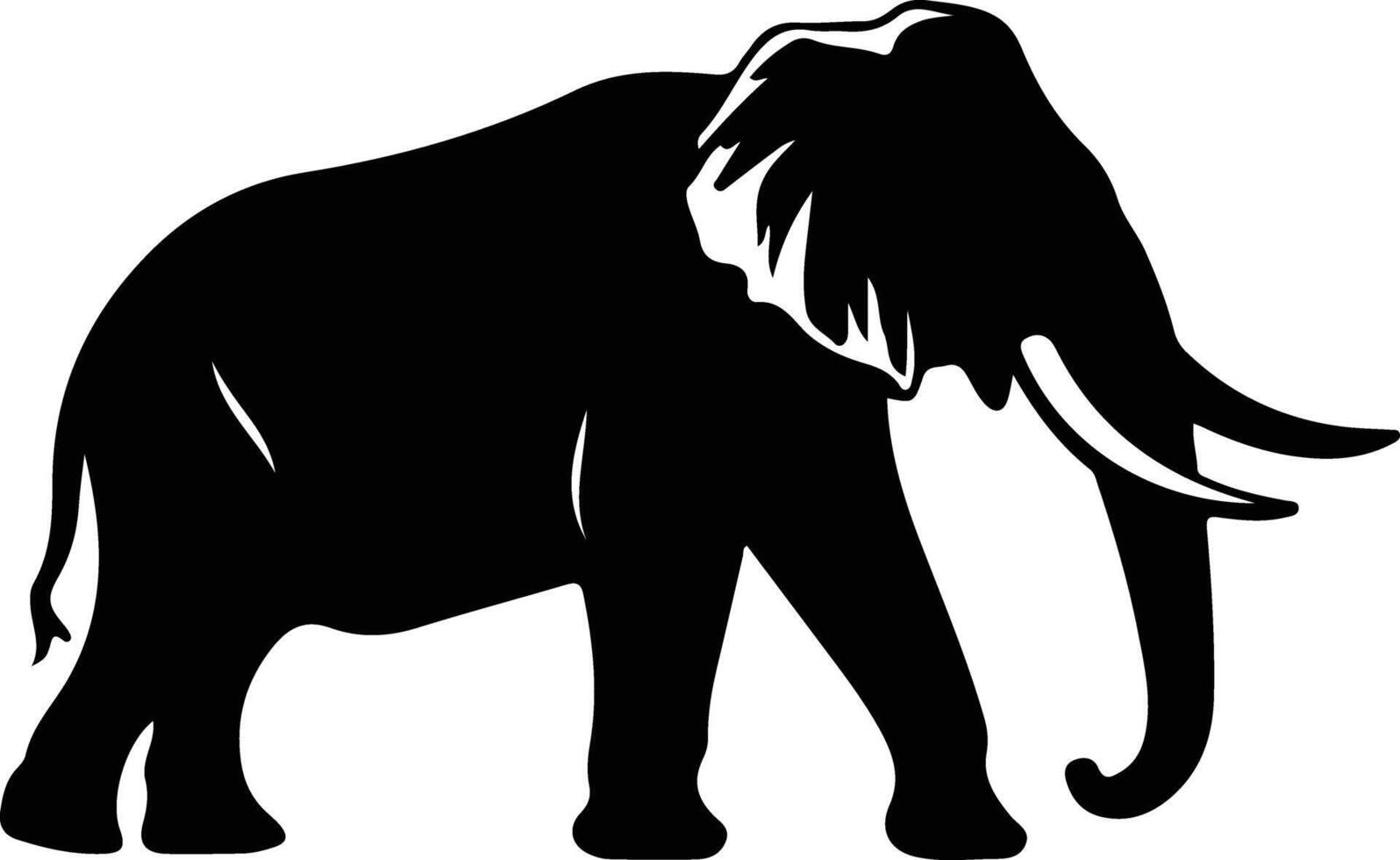 mastodon black silhouette vector
