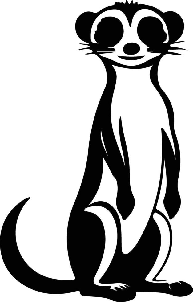 meerkat black silhouette vector