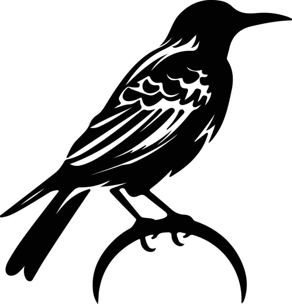 meadowlark black silhouette vector