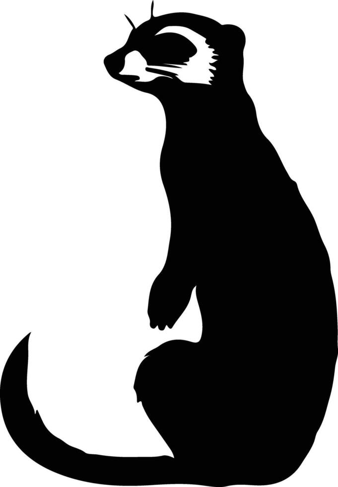 meerkat black silhouette vector