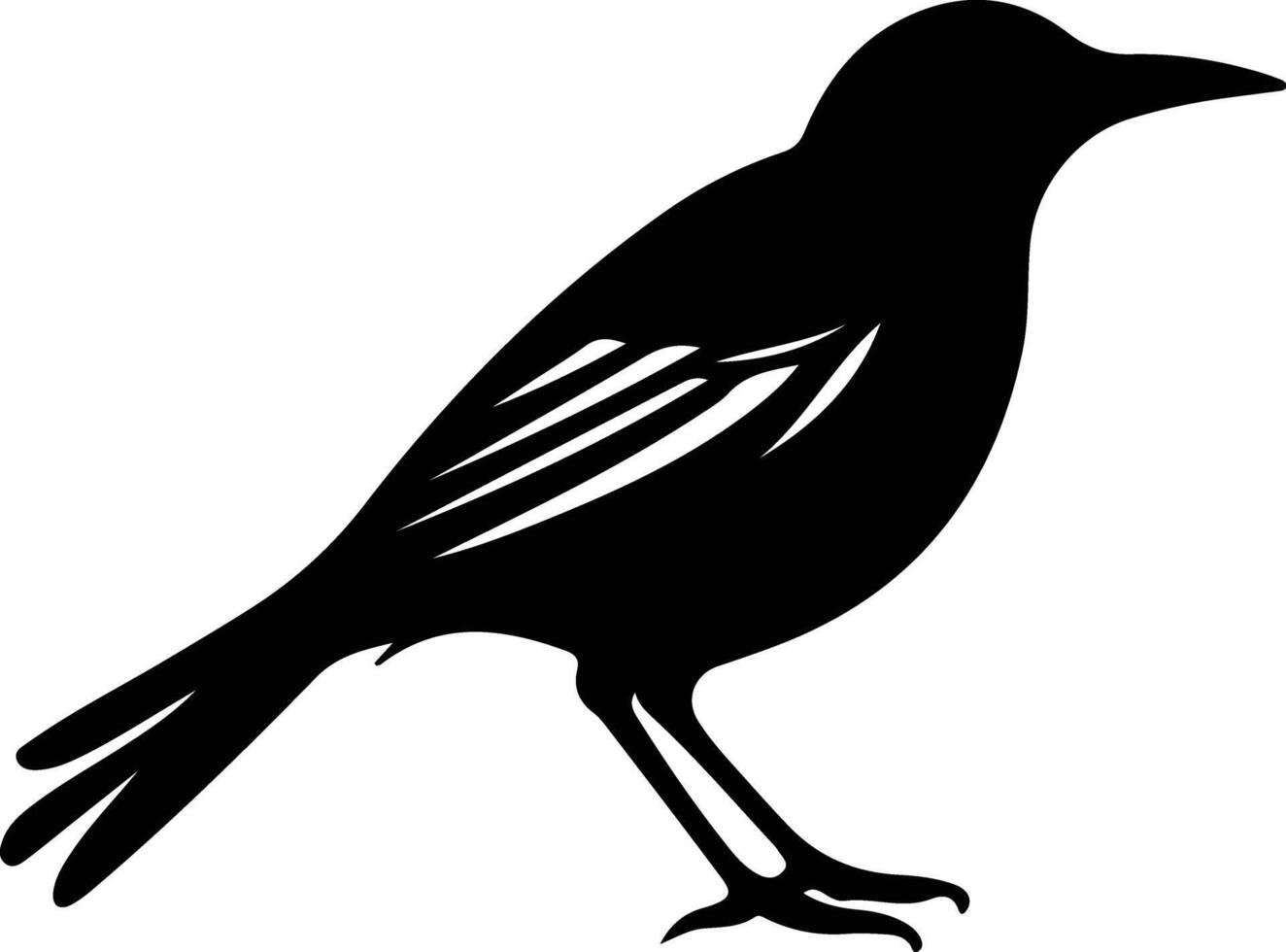 meadowlark black silhouette vector