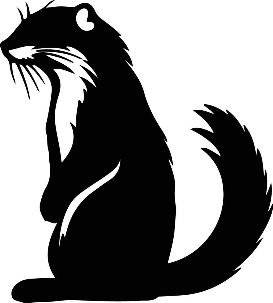 mink black silhouette vector