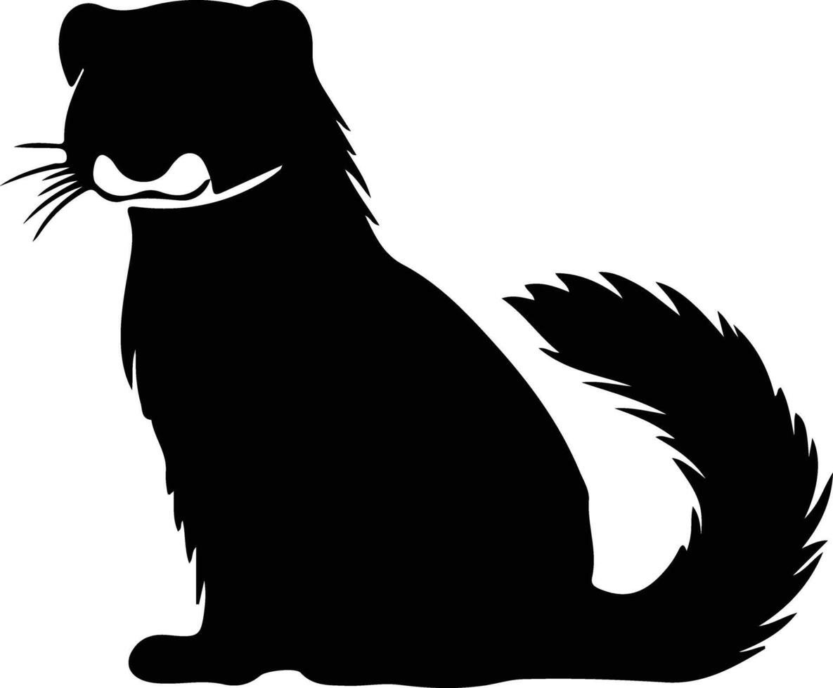mink black silhouette vector