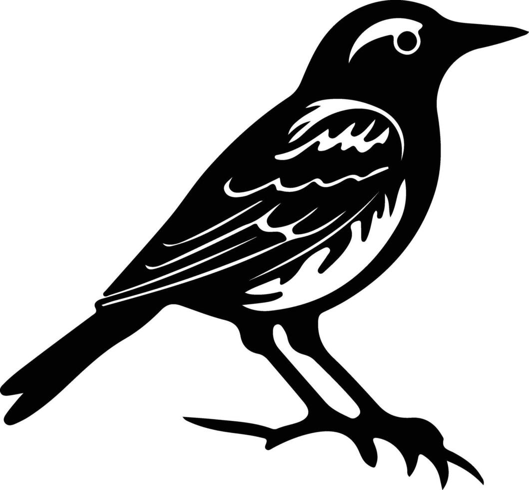 meadowlark black silhouette vector