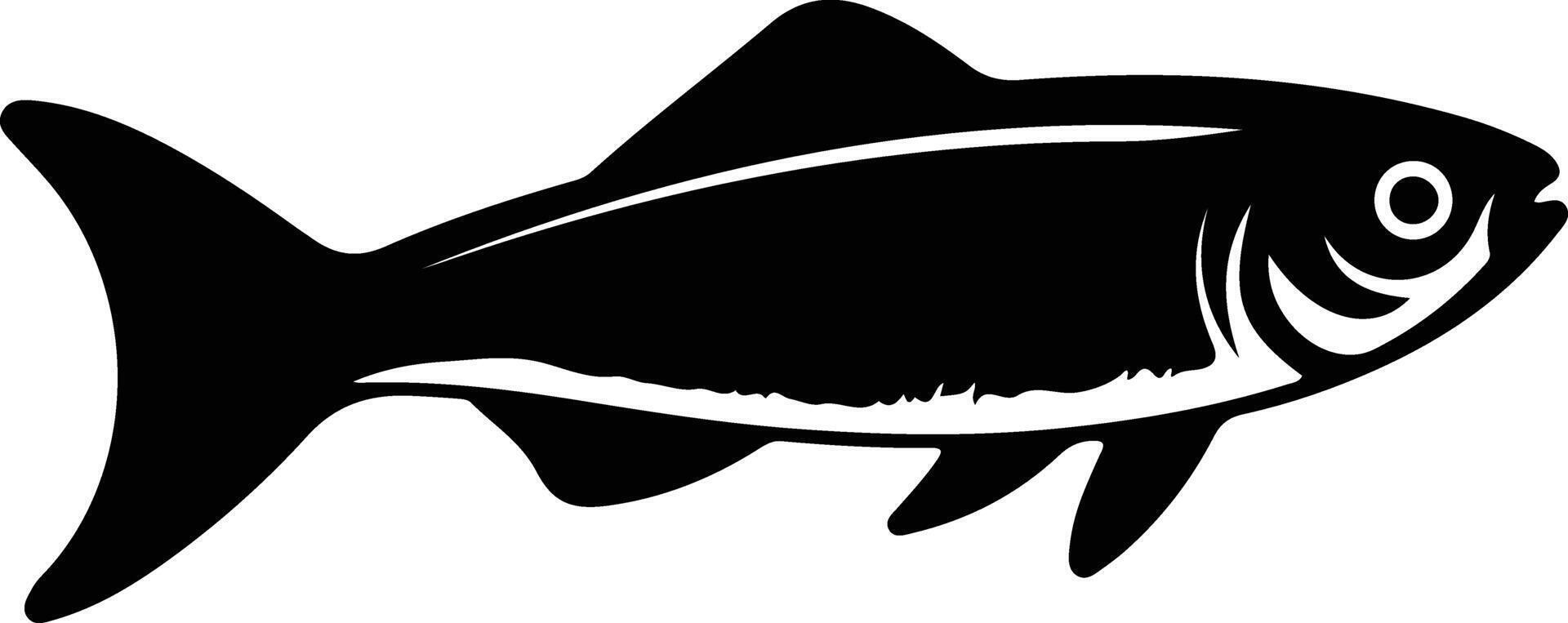 minnow black silhouette vector