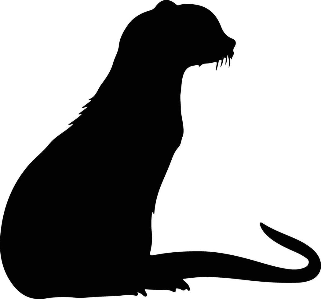 mink black silhouette vector