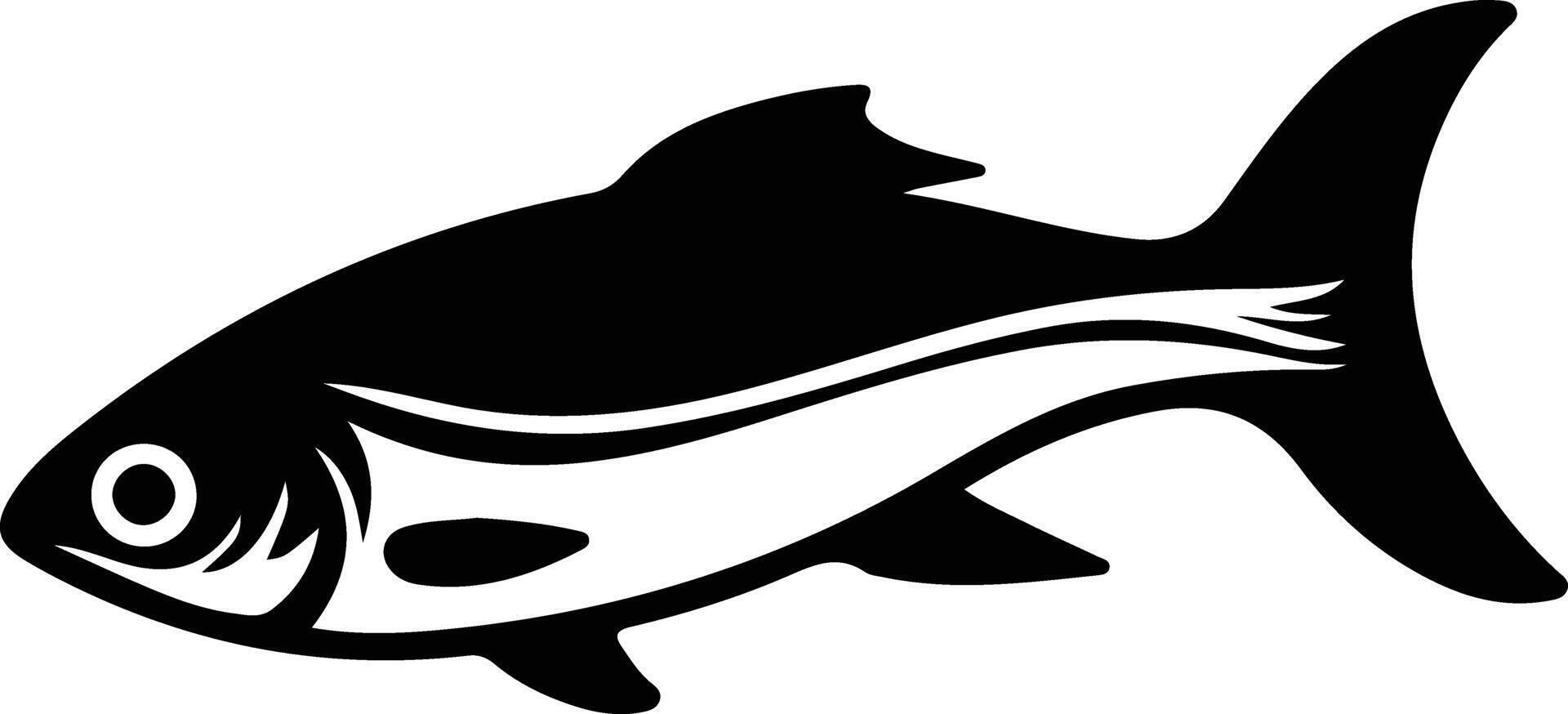 minnow black silhouette vector