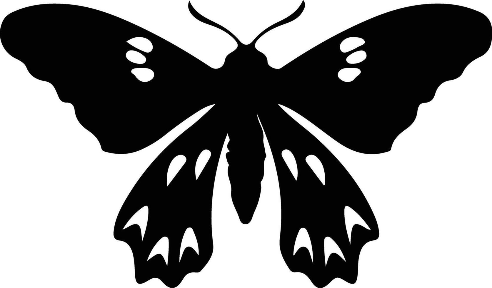 moth black silhouette vector