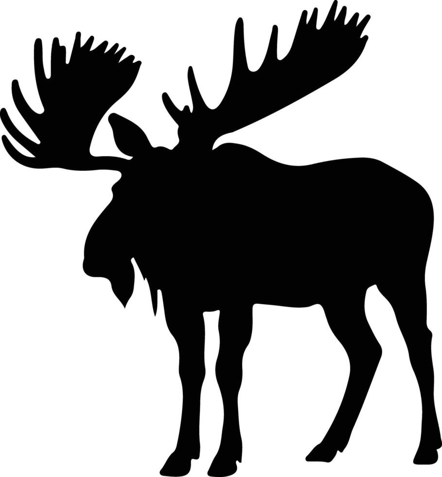 moose black silhouette vector