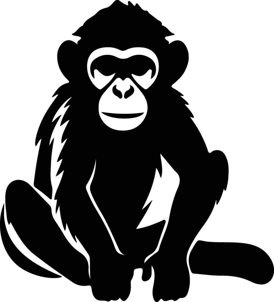 monkey black silhouette vector