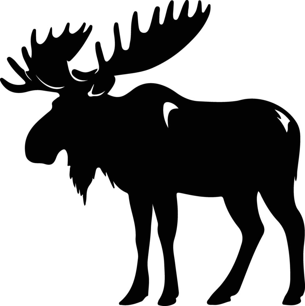 moose black silhouette vector