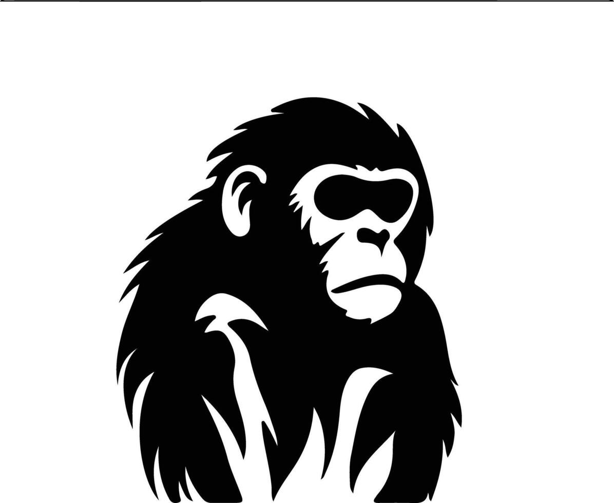 monkey black silhouette vector