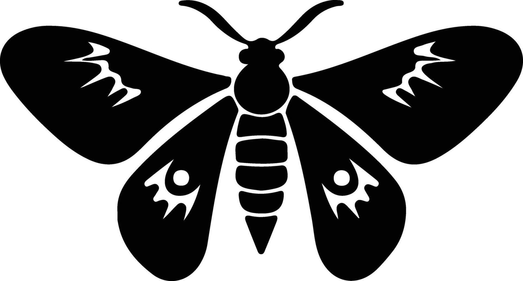 moth black silhouette vector