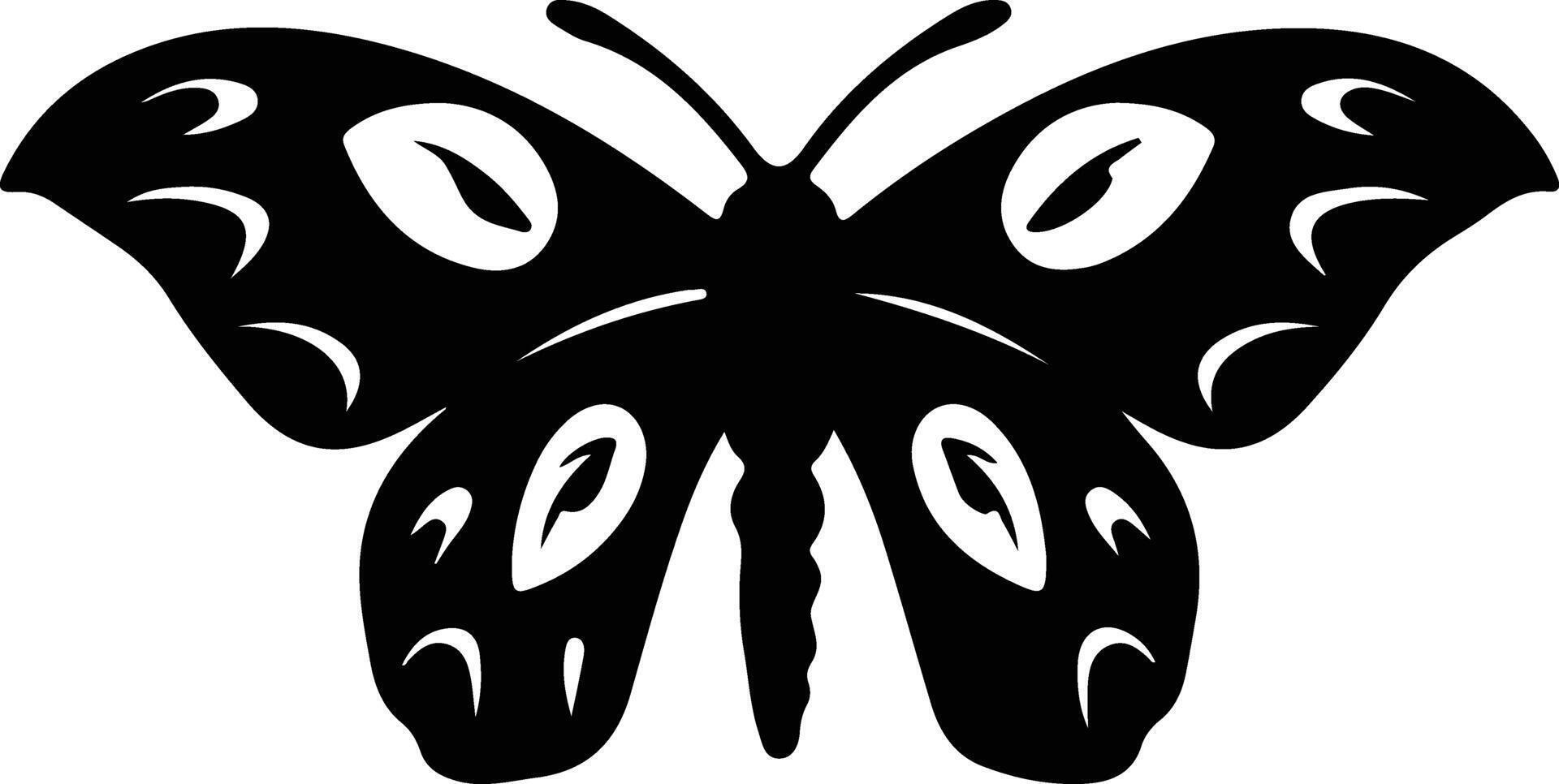 moth black silhouette vector
