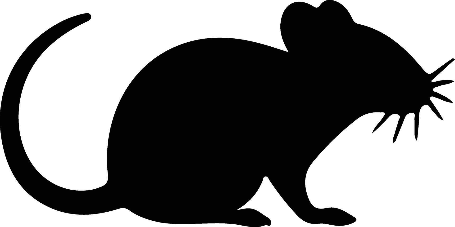 mouse black silhouette vector