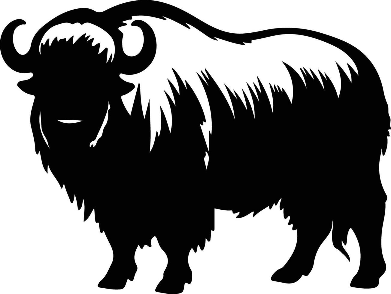 musk ox black silhouette vector