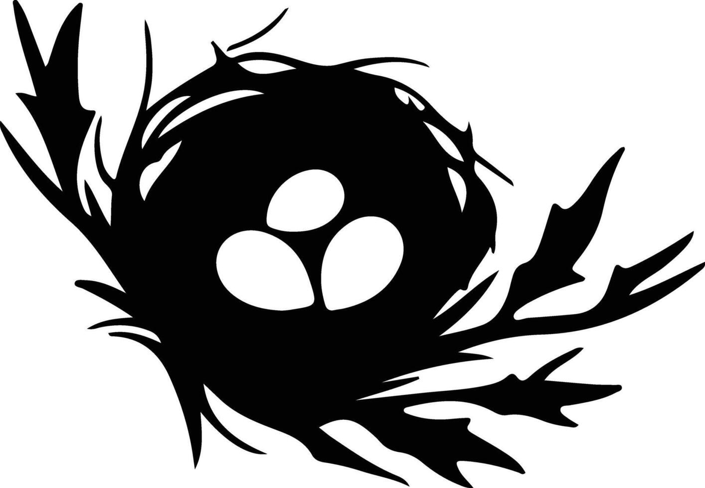 nest black silhouette vector