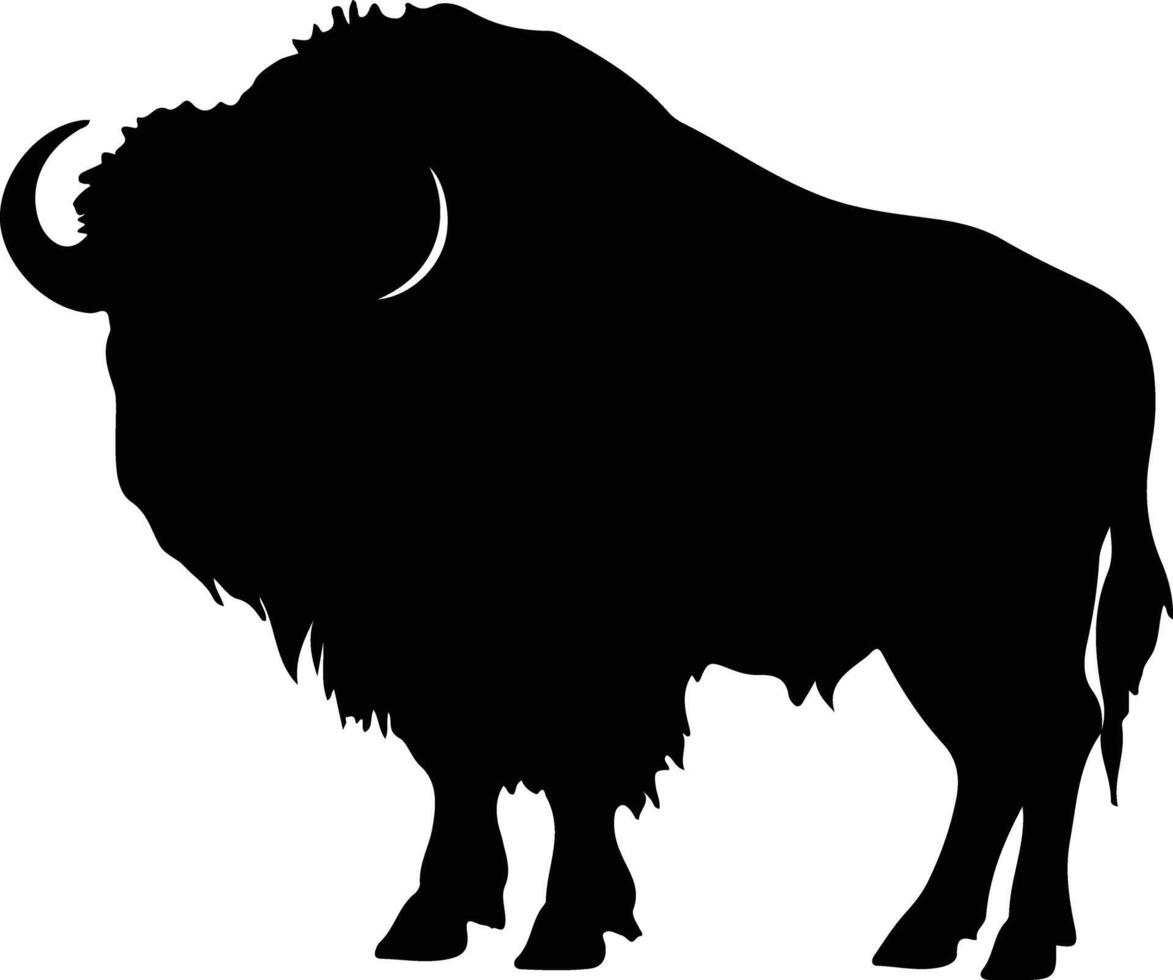 musk ox black silhouette vector