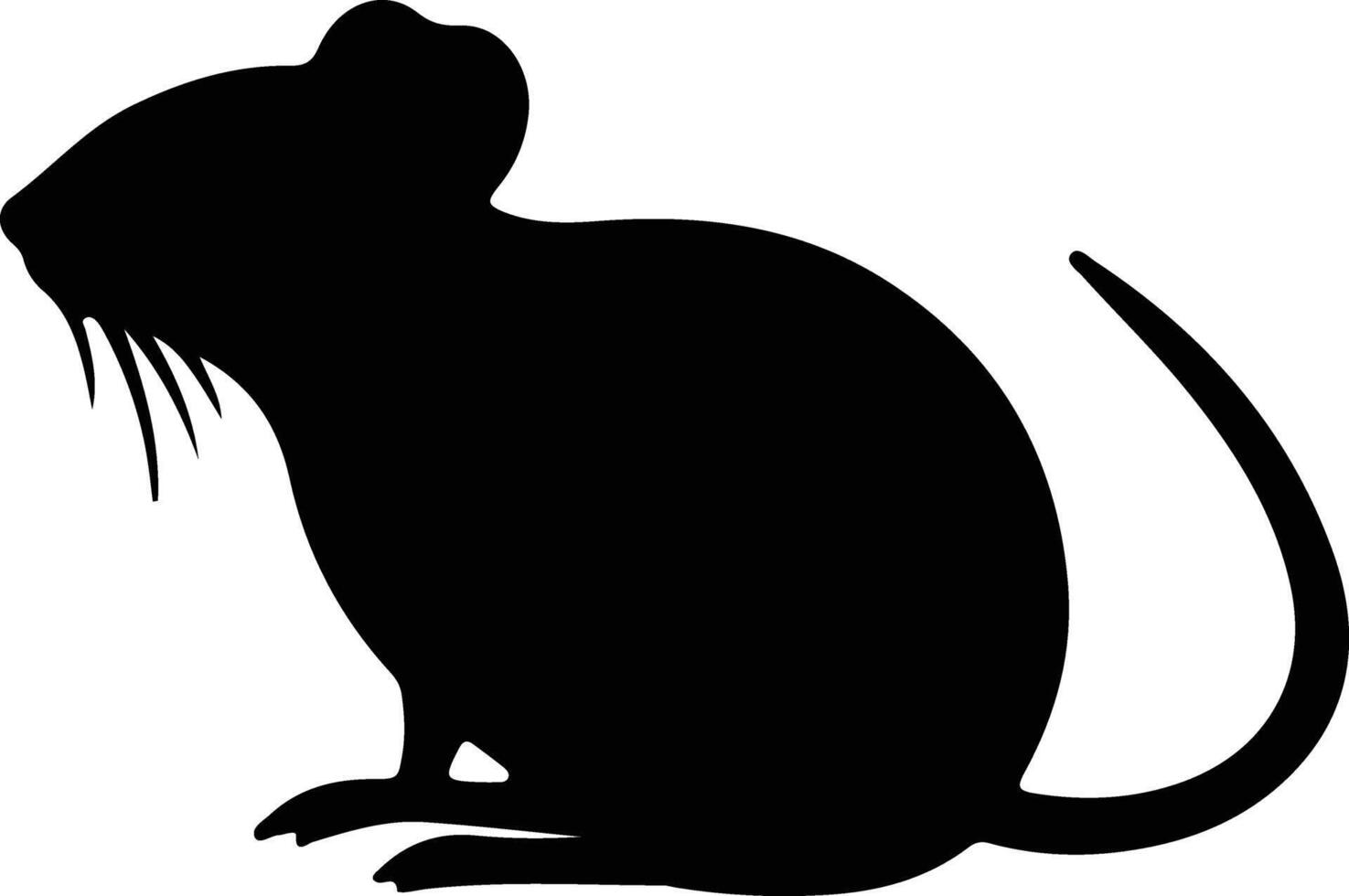 mouse black silhouette vector