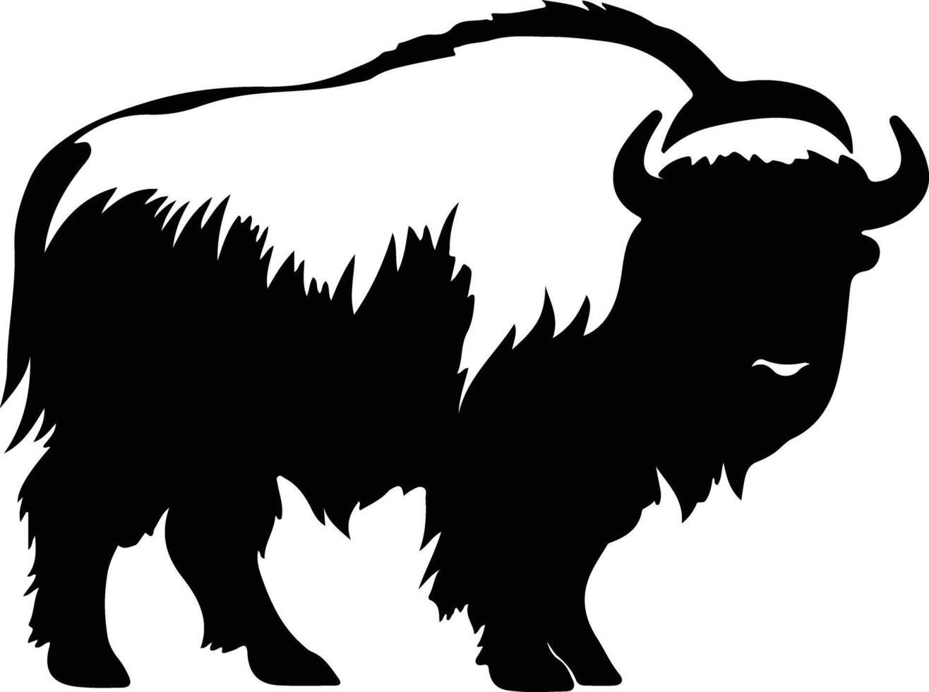 musk ox black silhouette vector