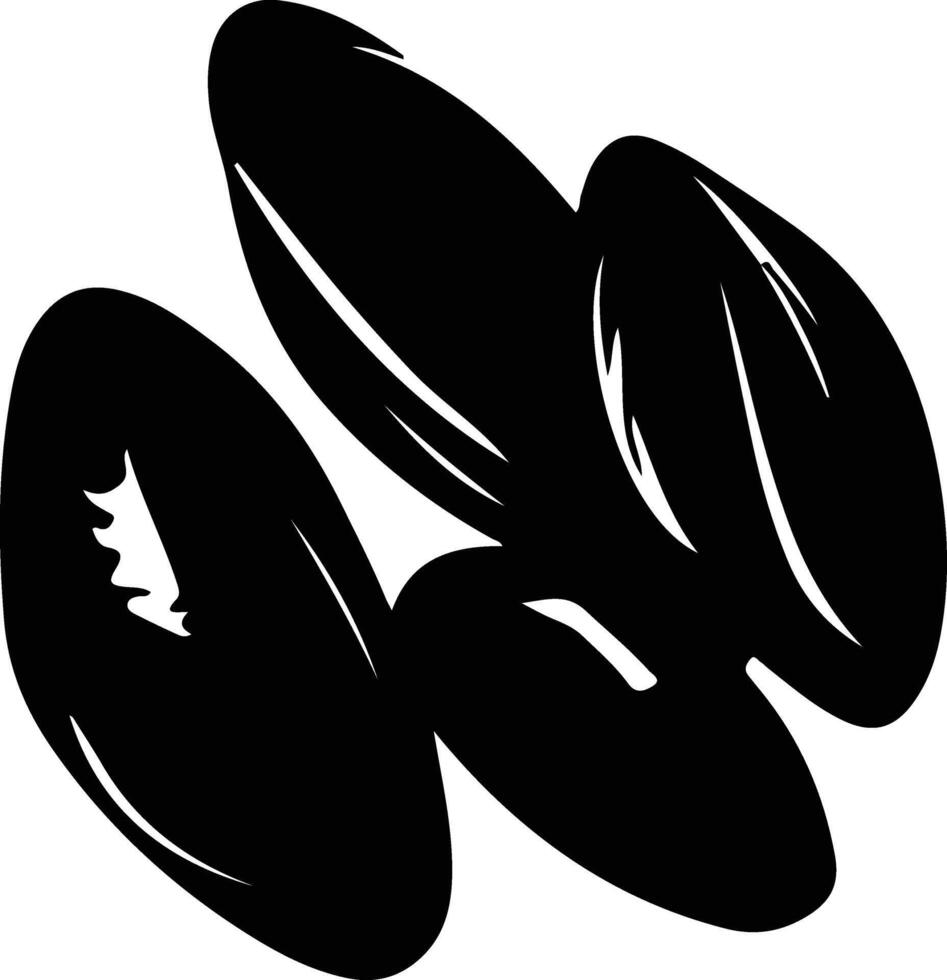 mussels black silhouette vector