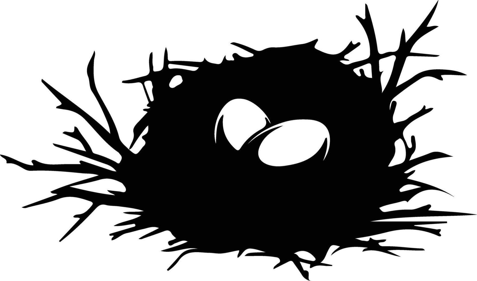 nido negro silueta vector