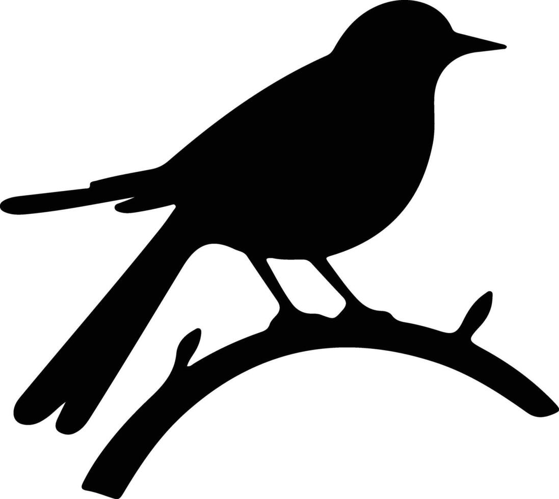 nightingale black silhouette vector