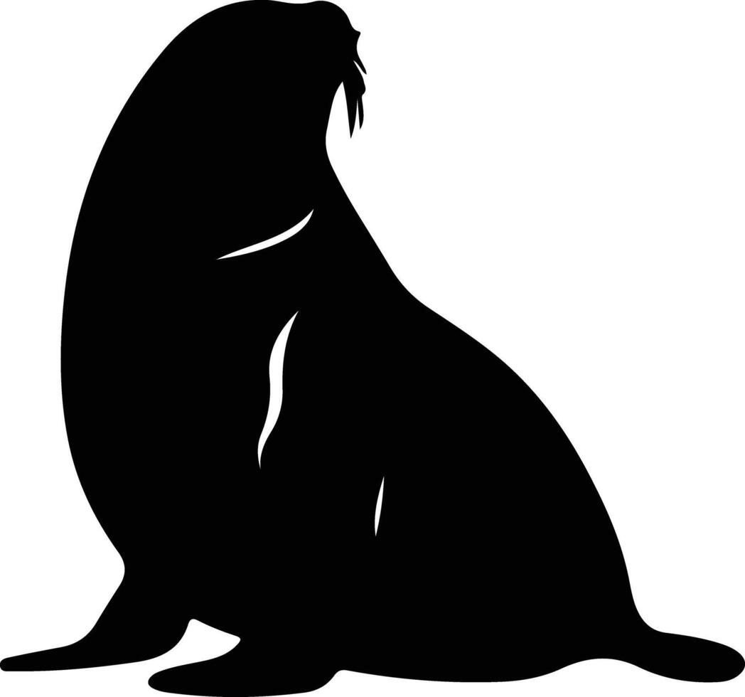 northern elephant seal black silhouette vector