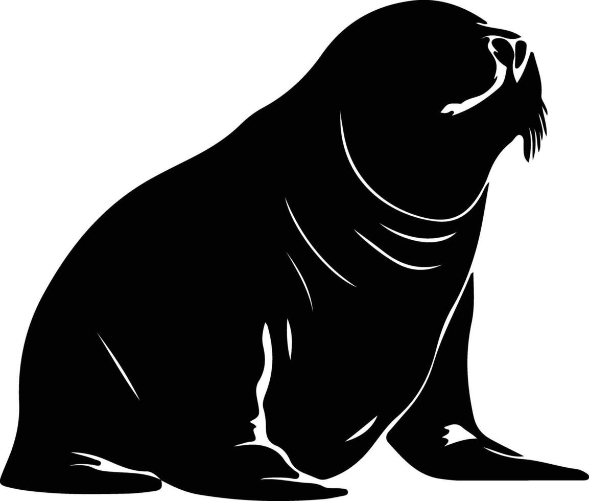 northern elephant seal black silhouette vector