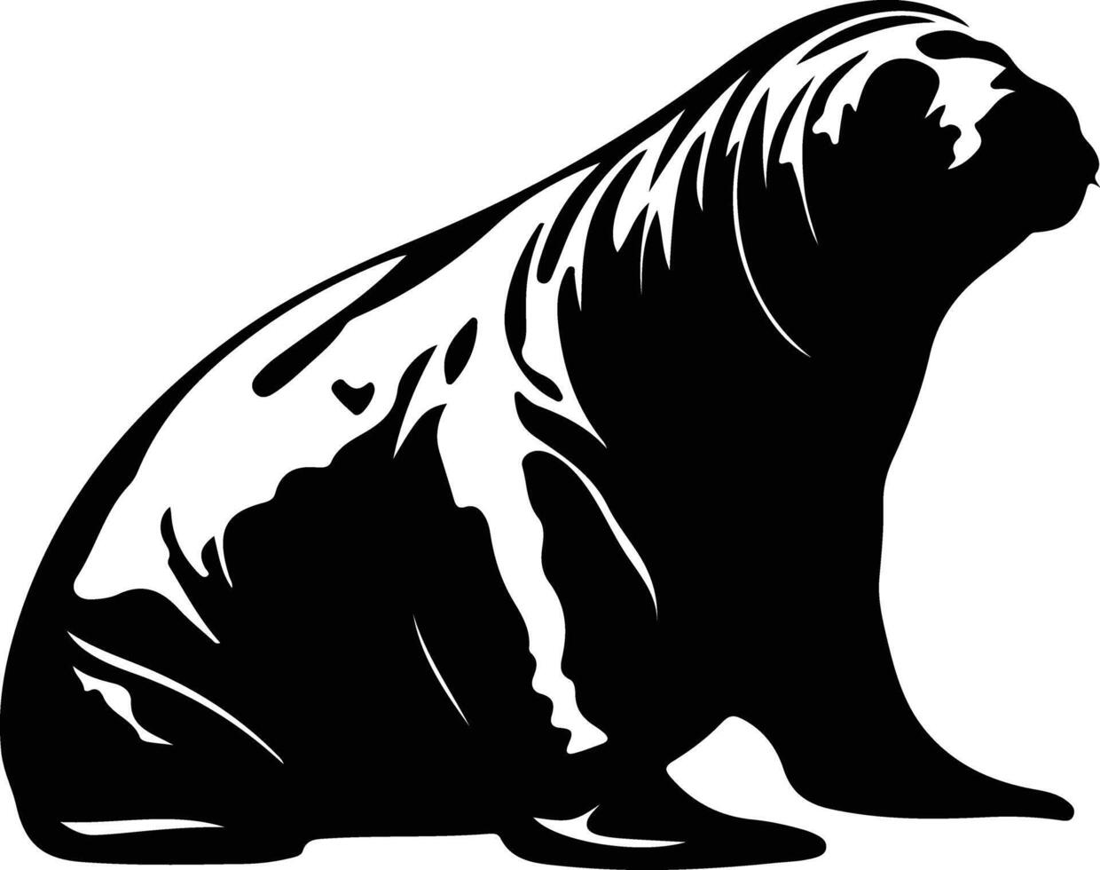 northern elephant seal black silhouette vector
