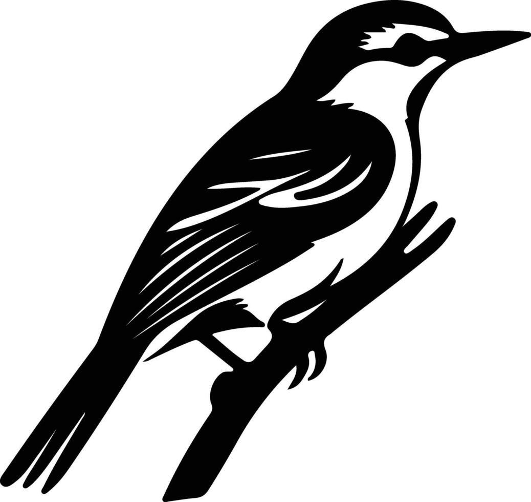 nuthatch black silhouette vector