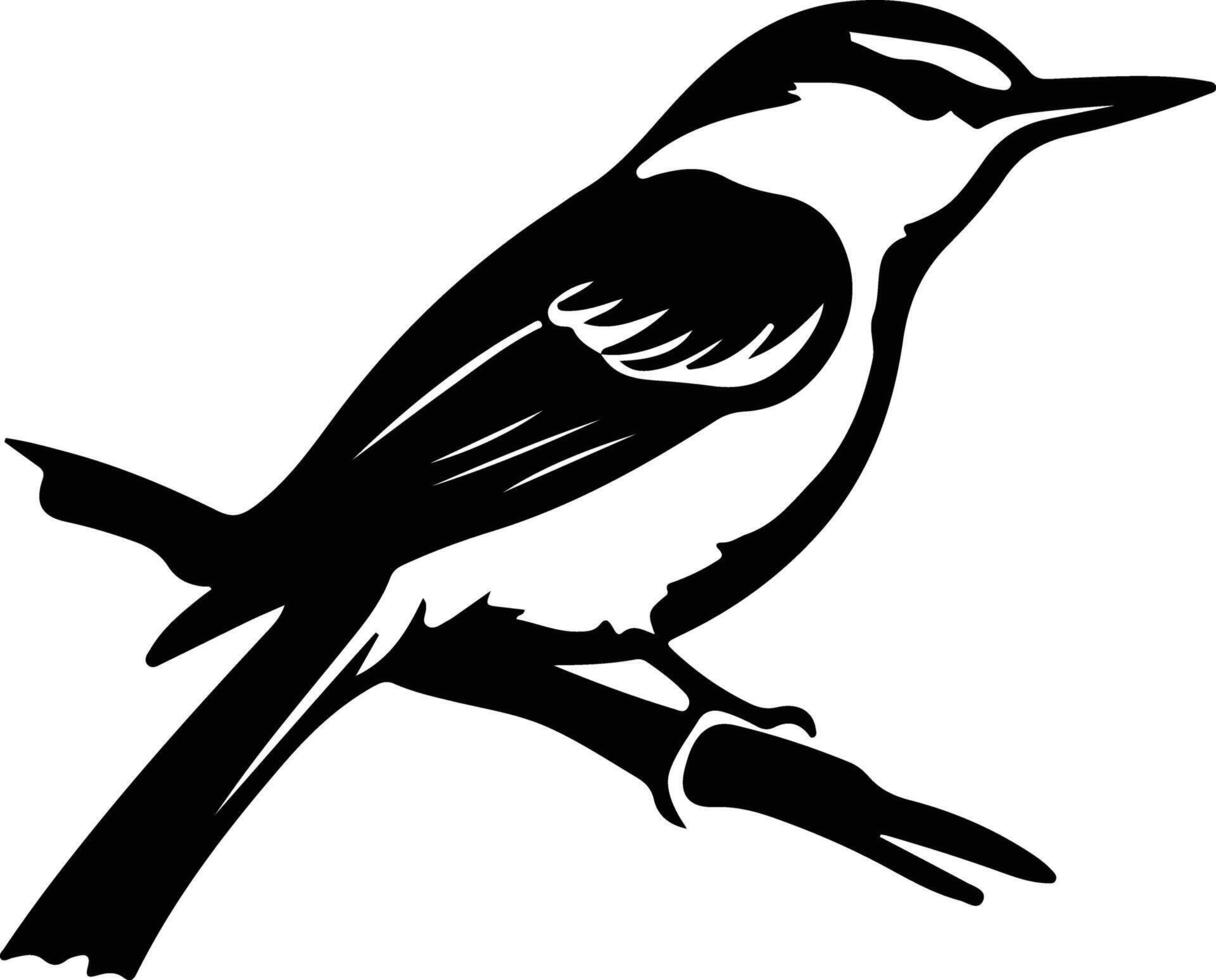 nuthatch black silhouette vector