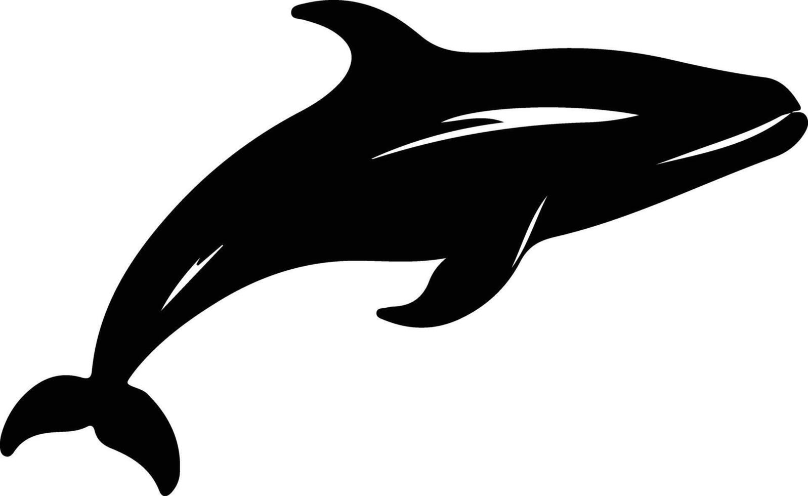 del Norte Derecha ballena negro silueta vector