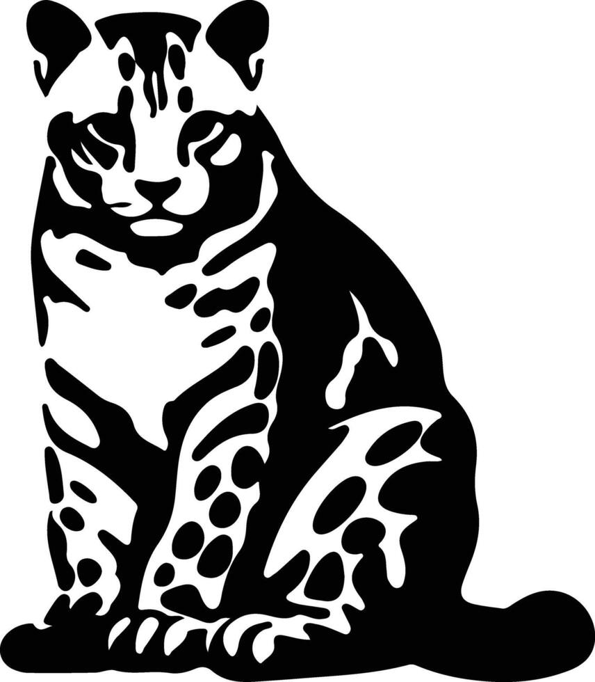 ocelot black silhouette vector