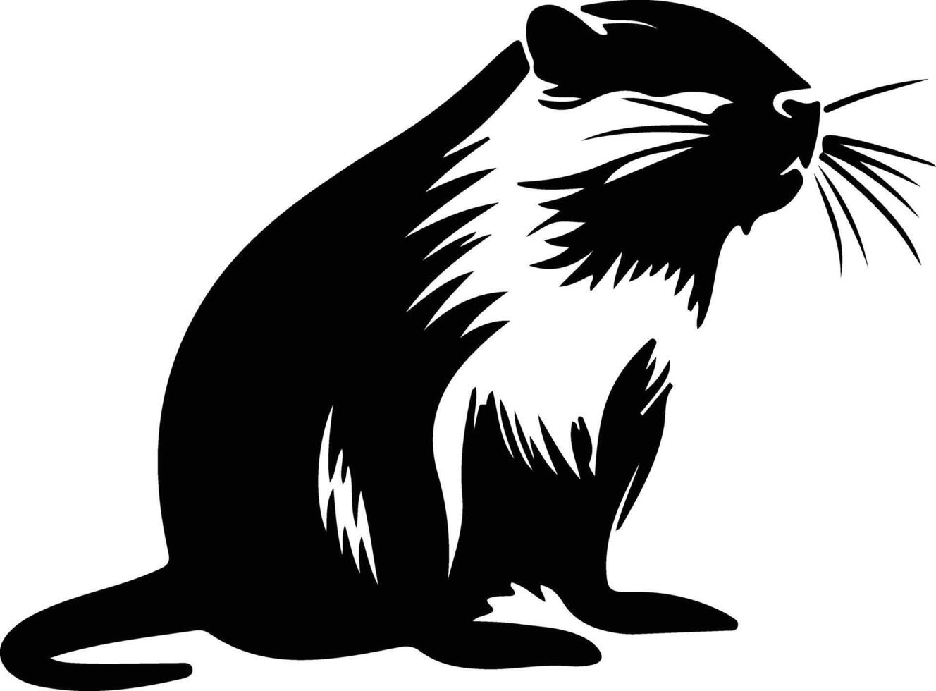 nutria black silhouette vector
