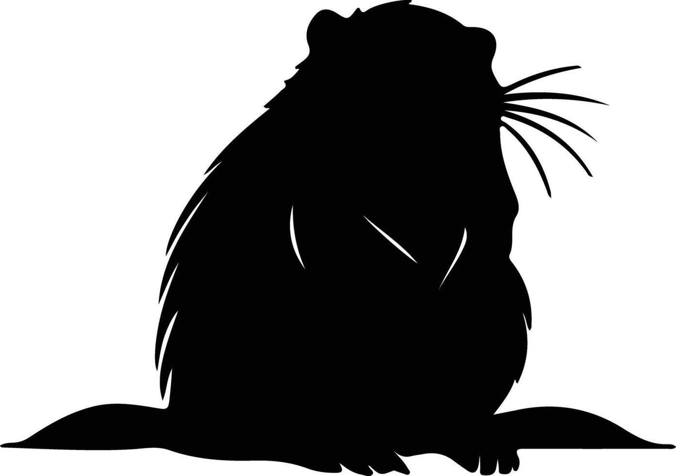 nutria black silhouette vector