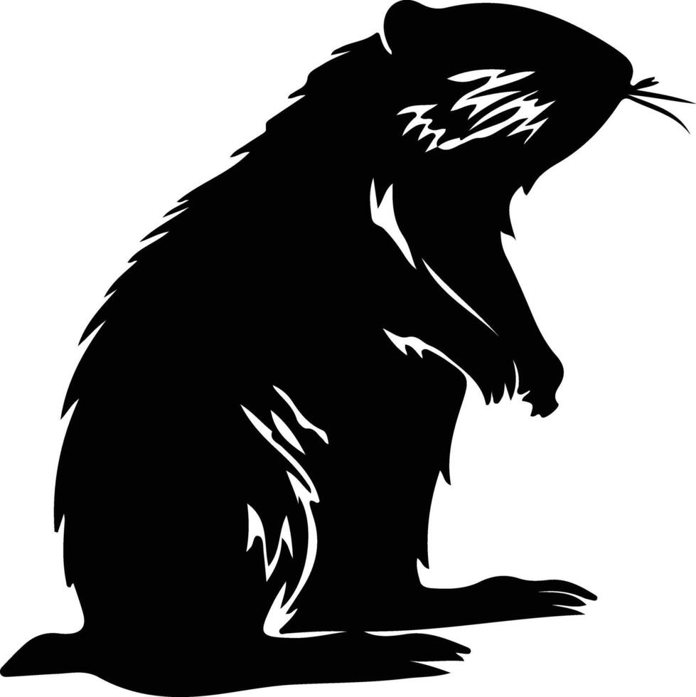 nutria black silhouette vector