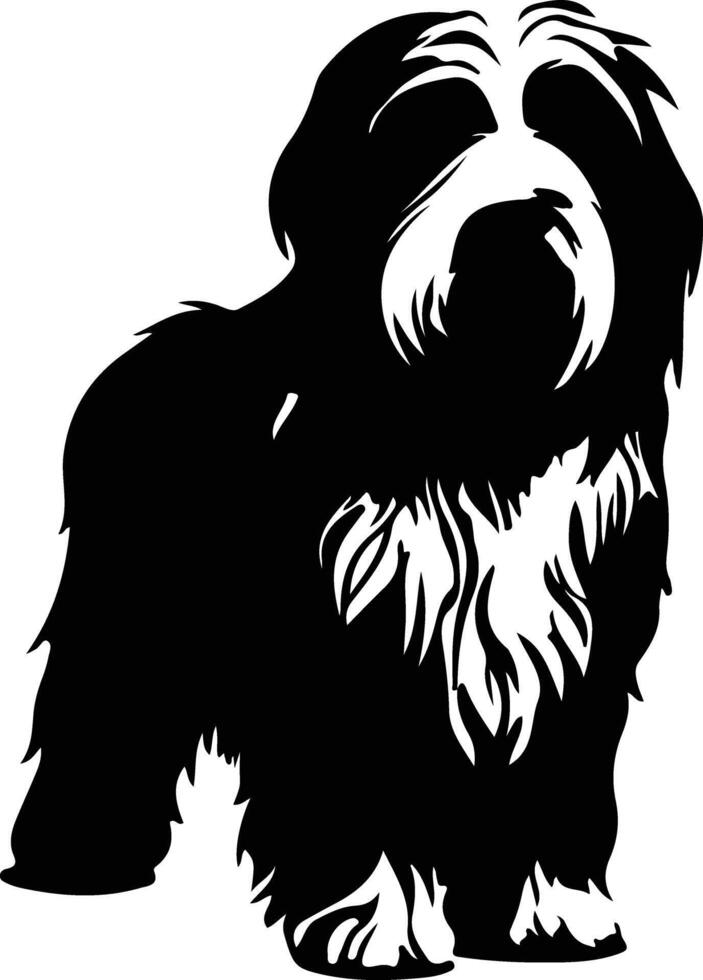 old English sheepdog black silhouette vector
