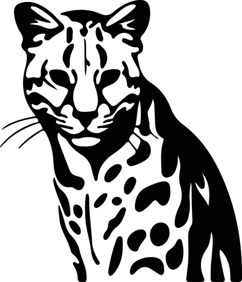 ocelot black silhouette vector