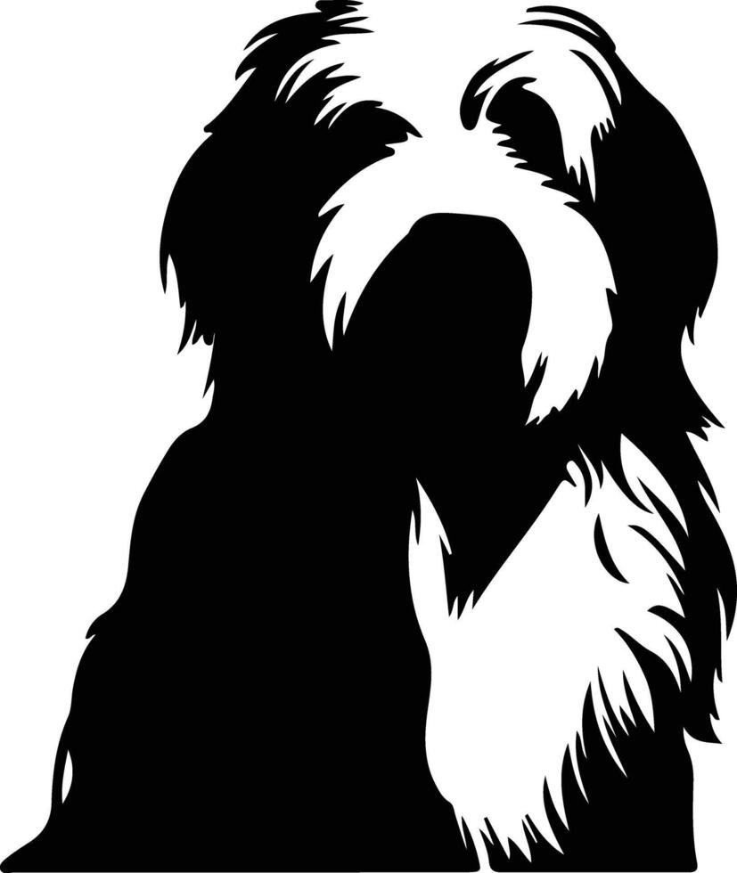 old English sheepdog black silhouette vector