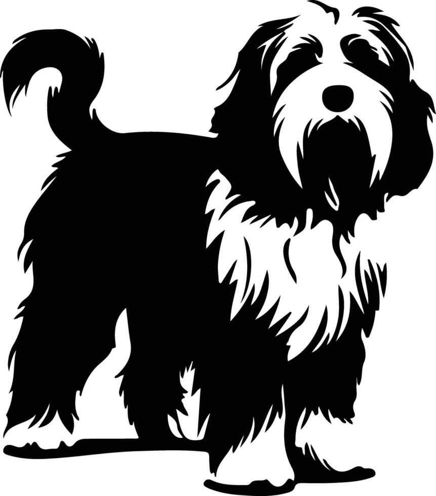 old English sheepdog black silhouette vector
