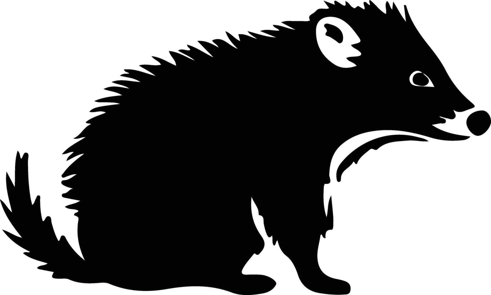 opossum black silhouette vector