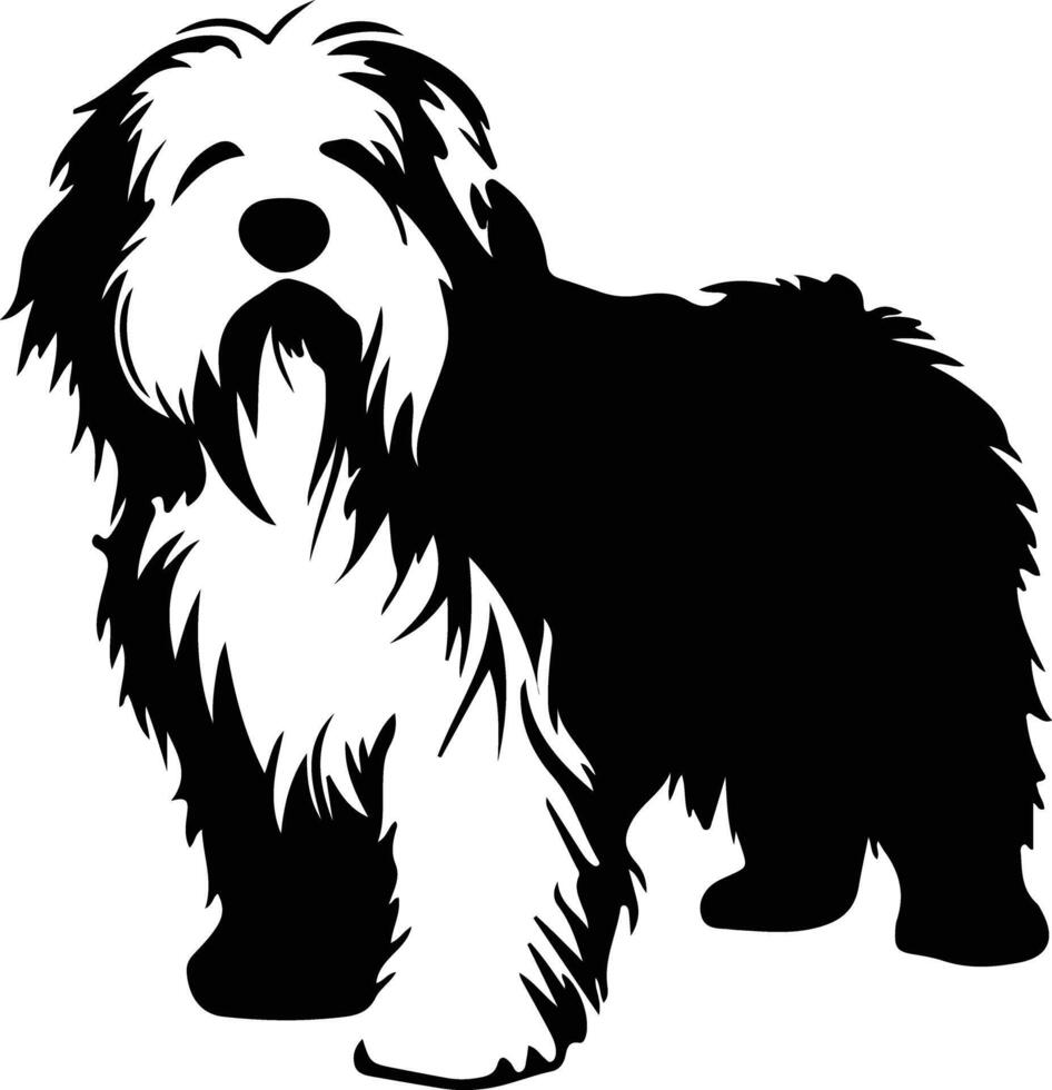 old English sheepdog black silhouette vector