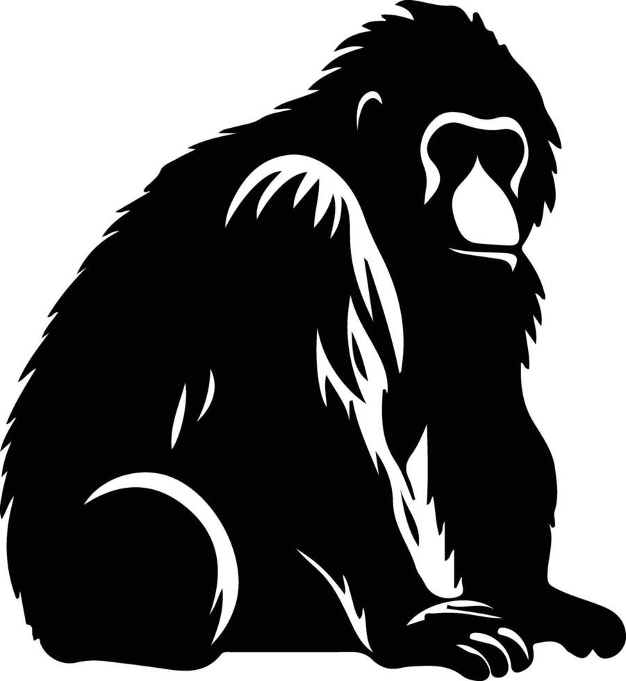 orangutan black silhouette vector