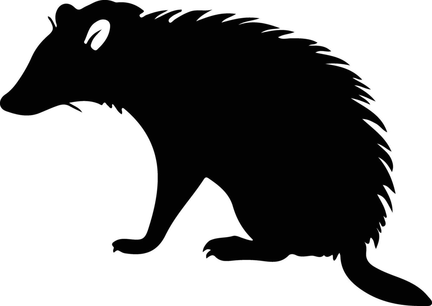 opossum black silhouette vector