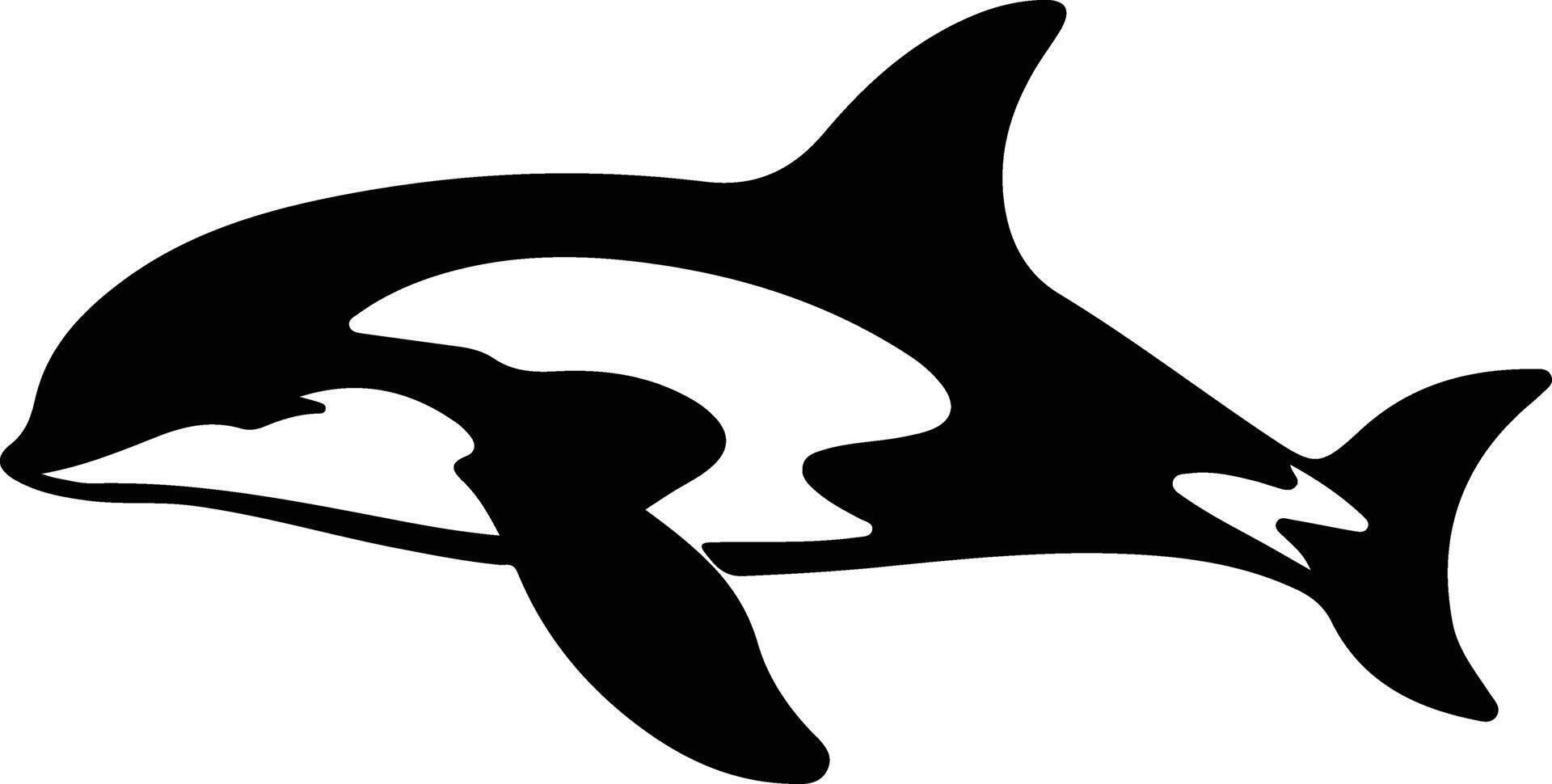 orca black silhouette vector