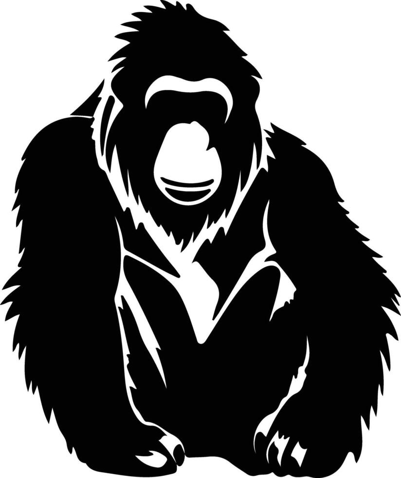 orangutan black silhouette vector